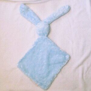 Blankets & Beyond Blue Rosette Swirl bunny Baby Security Lovey